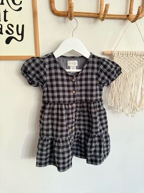 Little Planet by Carters - 18m - black/gray gingham dress